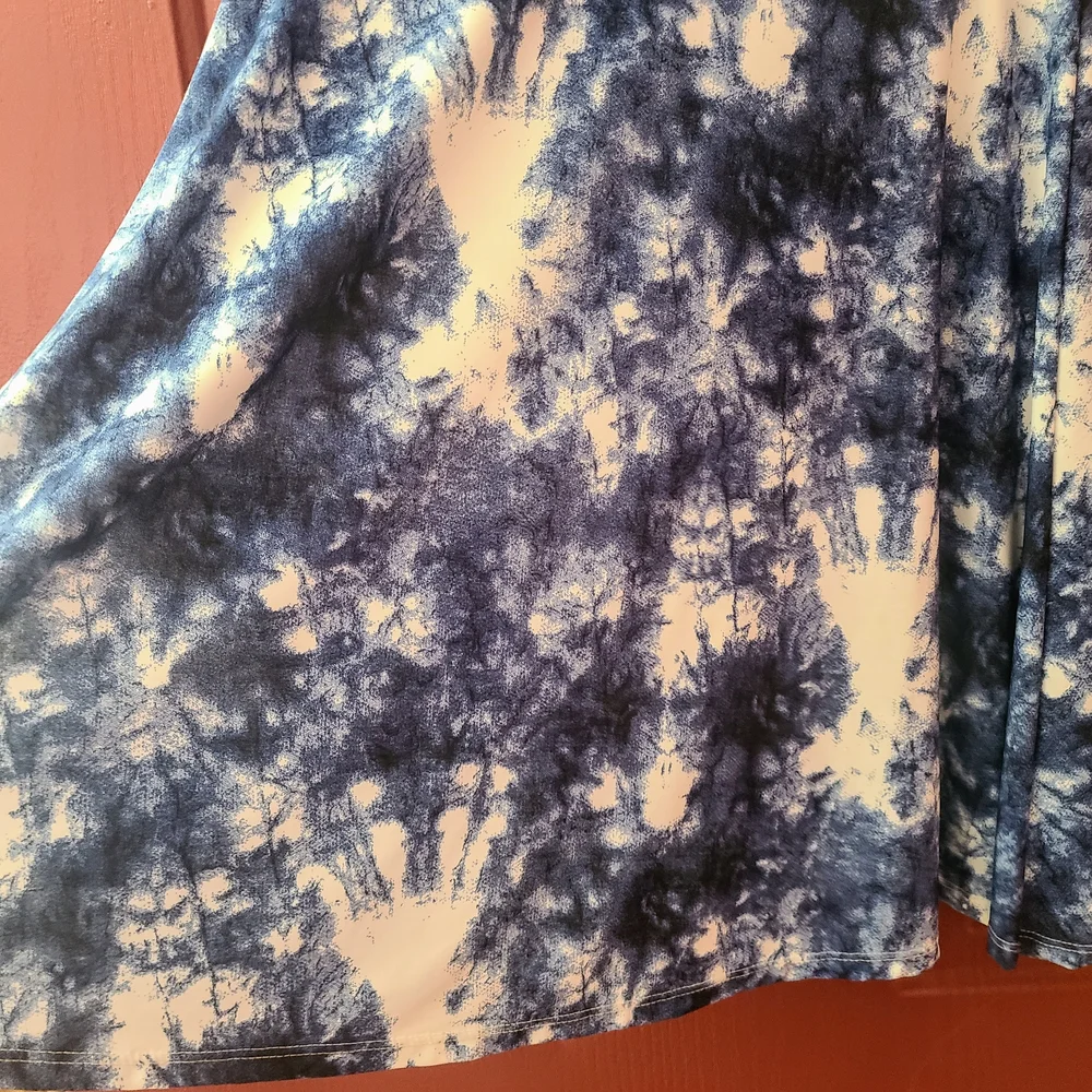 Blue Tie Dye LuLaRoe Azure A-line Skirt, Size Medium - Picture 3 of 6